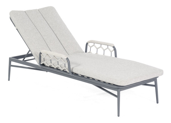 Gartenliege YALE in grau aus Aluminium