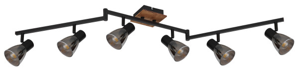 Wand-/Deckenspot CLAUDE in braun aus Holz