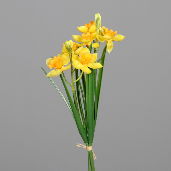 Kunstblume Narzissenbund in orange/gelb aus Kunststoff
