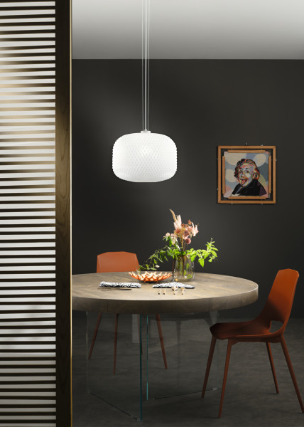 Pendelleuchte ASHFORD in weiß aus Glas