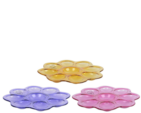 Servierteller EIER in mehrfarbig aus Glas