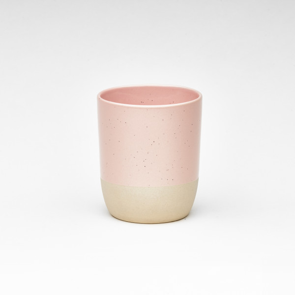 Becher DIP in rose aus Steinzeug