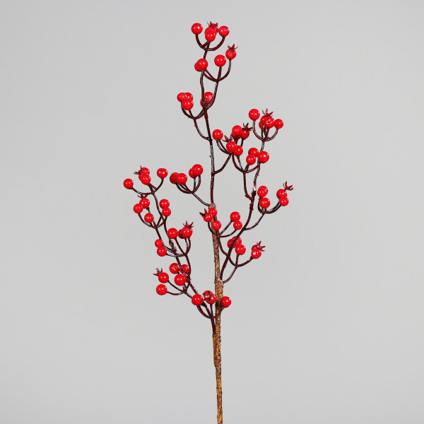 Kunstpflanze BEERENZWEIG in goldfarben aus Kunststoff