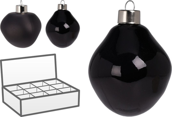 Weihnachtskugel ORGANIC in schwarz aus Glas