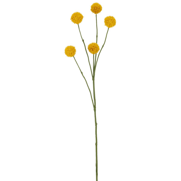 Kunstblume Craspediazweig in gelb aus Kunststoff