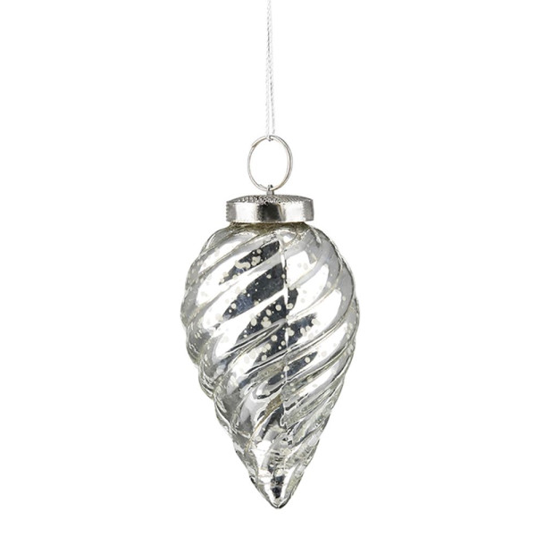 Christbaumschmuck Hänger JACKY in silberfarben aus Glas