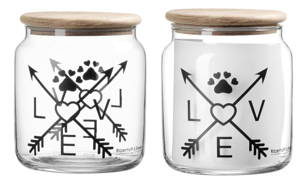 Dose MIKA LOVE in transparent aus Glas