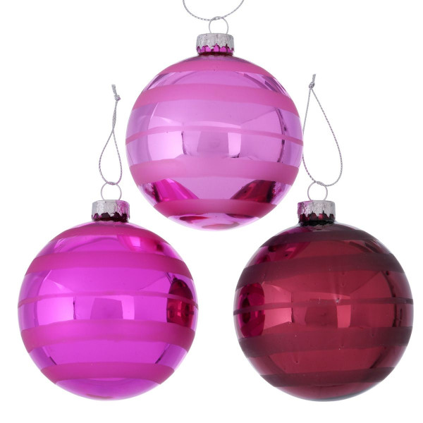 Weihnachtskugel COLORS in pink aus Glas