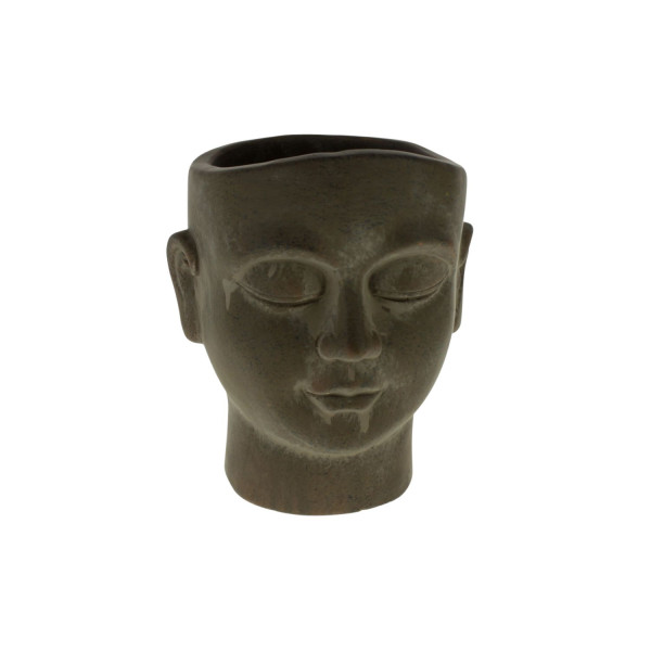 Übertopf VISAGE in braun aus Zement