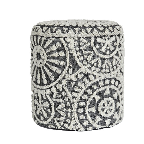 Hocker in grau aus Wolle