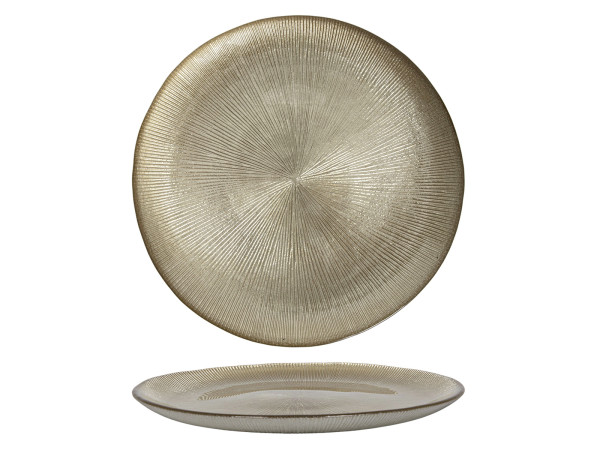 Dekoteller SIENA in goldfarben aus Glas