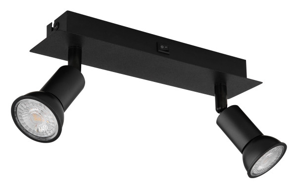 Wand-/Deckenspot DREW in schwarz aus Metall