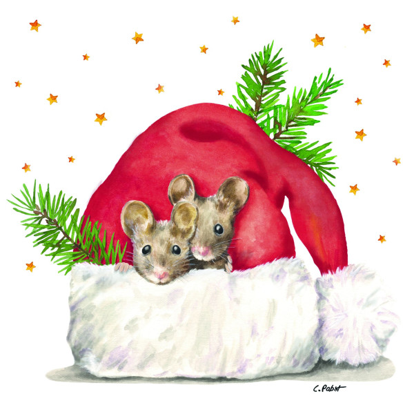 Servietten Get cozy in weiß aus Papier