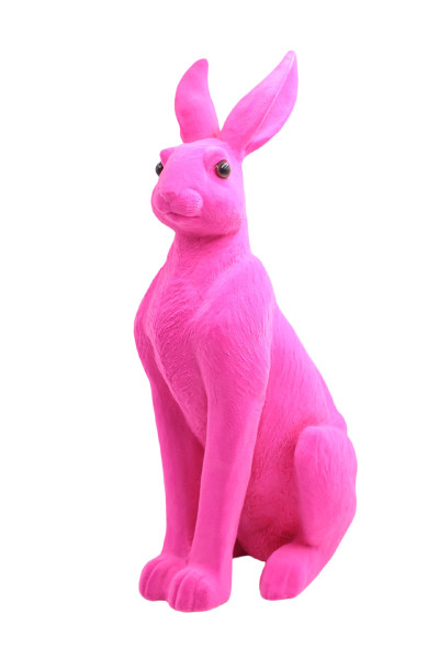 Hase FLOCKY in pink aus Polyresin