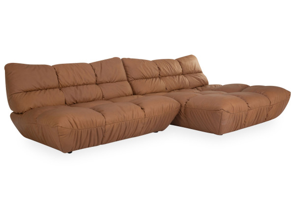 Polsterecke ZEFERINO ASTI in light brown aus Leder