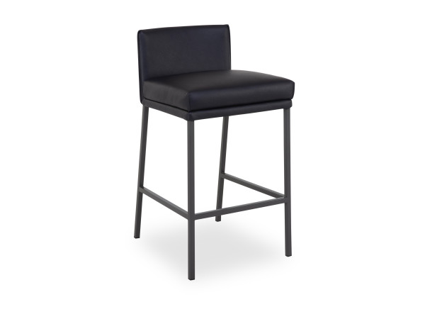 Barhocker ROLF BENZ 651 in schwarz aus Leder