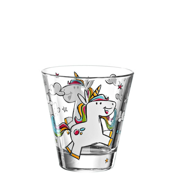 Trinkglas EINHORN in mehrfarbig aus Glas