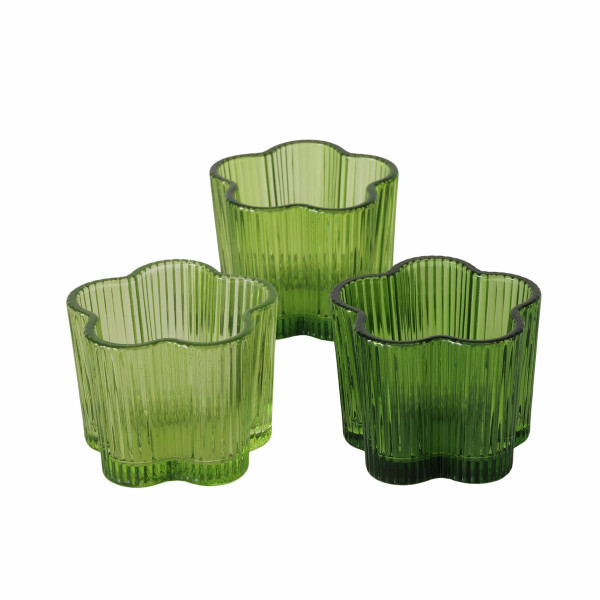 Teelichthalter FIONA in grün aus Glas