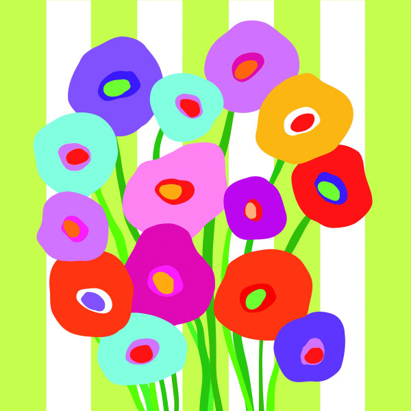 Servietten SUPER BOUQUET in bunt aus Papier