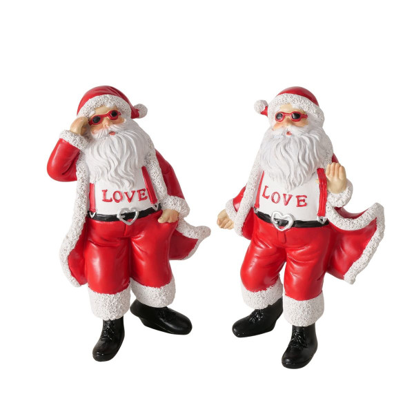 Weihnachtsmann HADLEY in rot aus Kunstharz