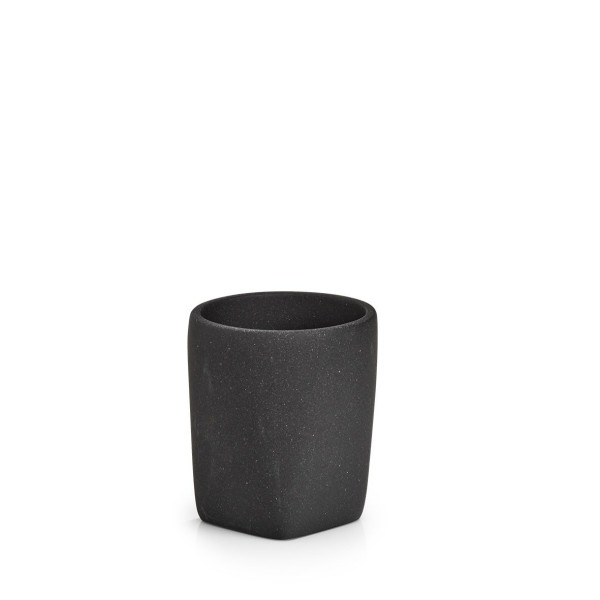 Zahnputzbecher DARK STONE in schwarz aus Polyresin