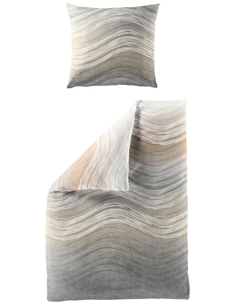 Bettwäsche Mako-Satin kitt aus Baumwolle